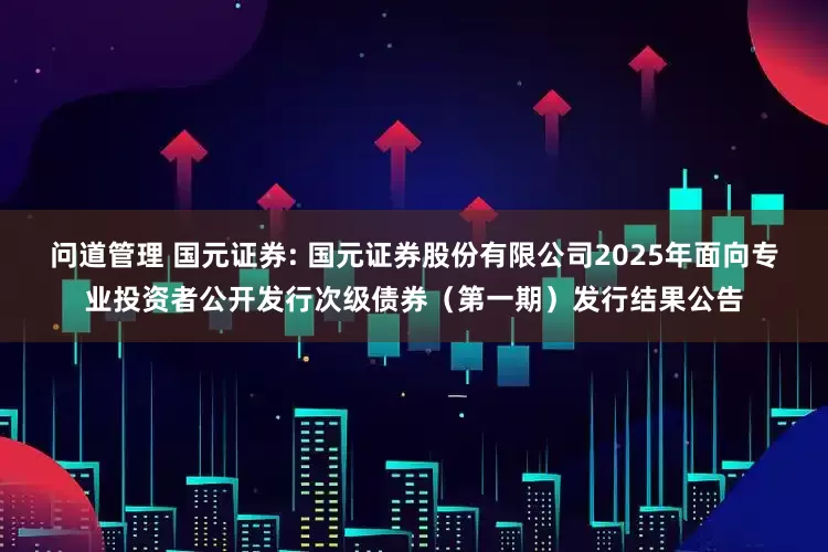 问道管理 国元证券: 国元证券股份有限公司2025年面向专业投资者公开发行次级债券（第一期）发行结果公告